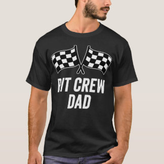 Pit Crew Pappa Rutig Flagga Värd för Racingbil T Shirt