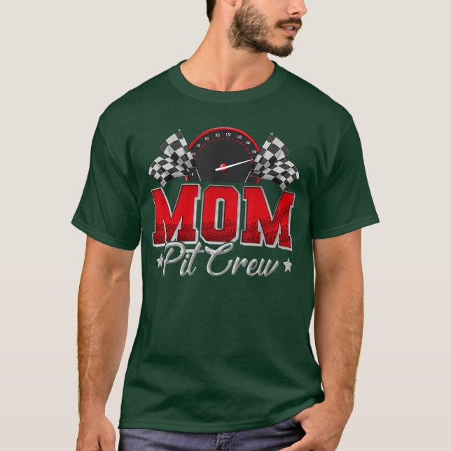 Pit Crew Race Racing Mom Family Birthday Party Gif T Shirt (Framsida)