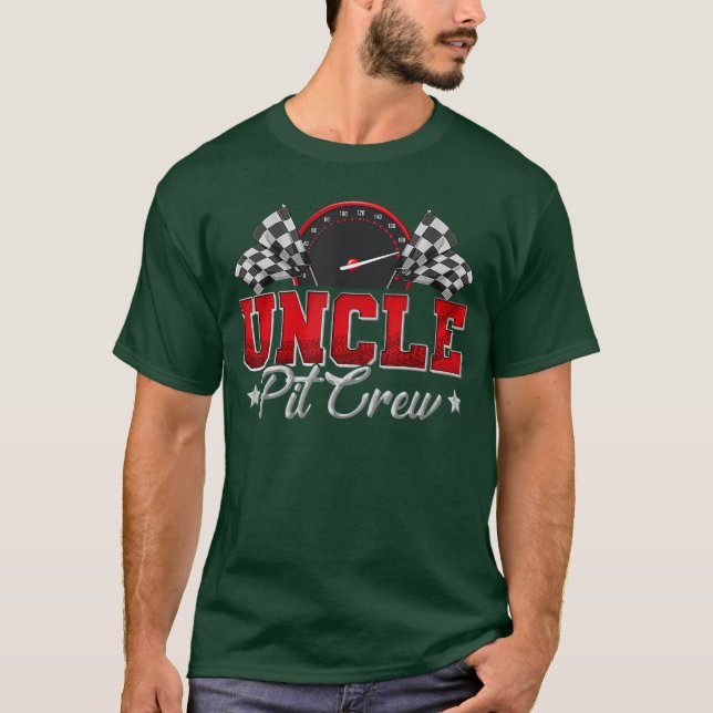 Pit Crew Race Racing Uncle Family Birthday Party G T Shirt (Framsida)