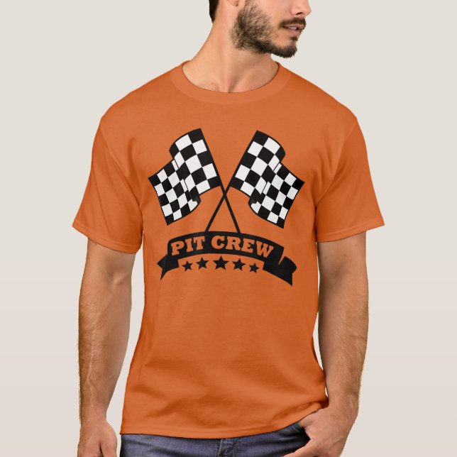 Pit Crew Racing Älskare för Raceställningar T Shirt (Framsida)