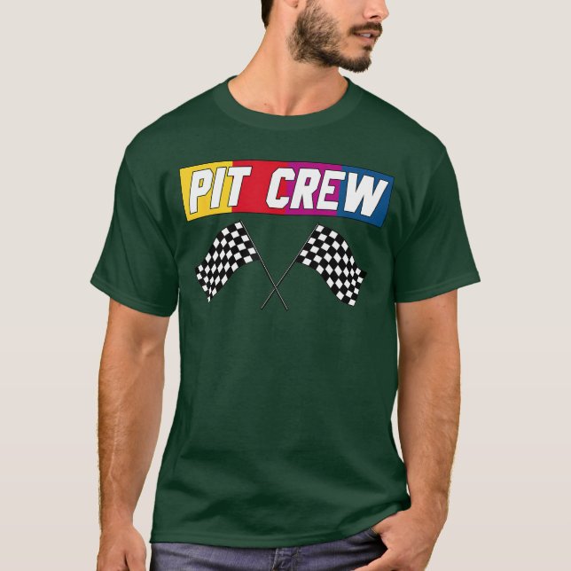 PIT CREW Racing T Shirt för fester (Framsida)
