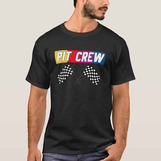 PIT CREW Racingbil Värd för fester T Shirt (Framsida)