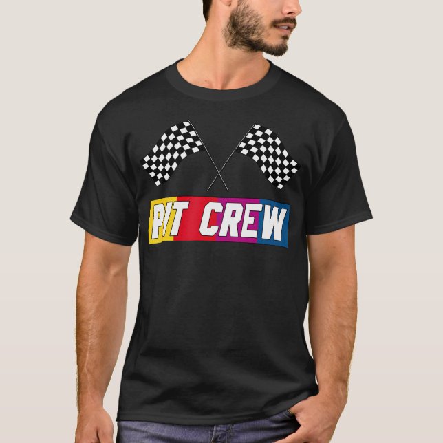 Pit Crew T Shirt for Hosting Tävling Party Pare (Framsida)