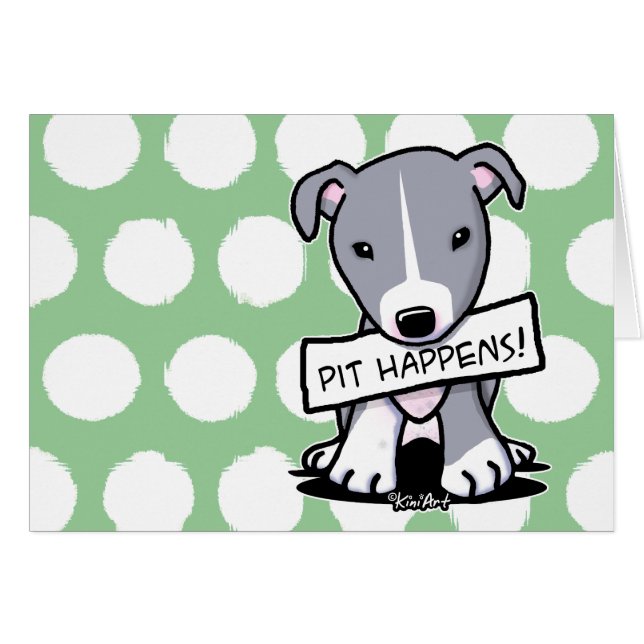 Pit Happens Pitbull Hund OBS Kort (Framsidan Horizontal)