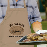 Pit Master Hel Hog BBQ Långt Förkläde<br><div class="desc">Anpassa den här helhetskonstruktionen med Pit Master's namn... </div>