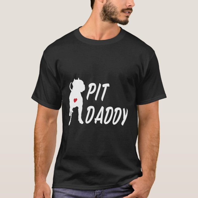 Pit pappa for Pitbull Hundägare och Pitbull Enthu T Shirt (Framsida)