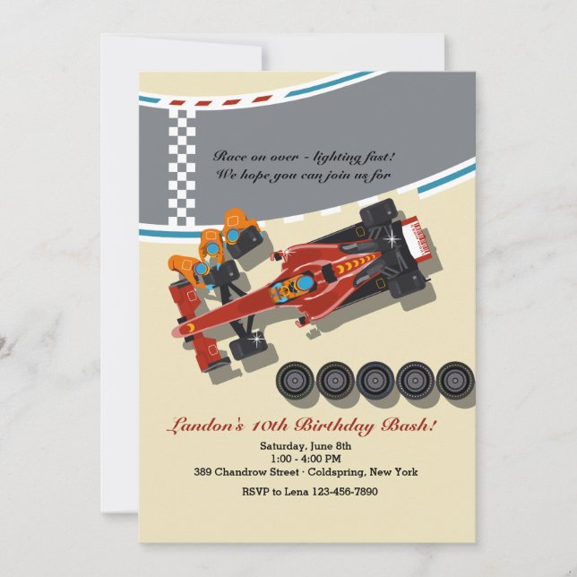 Pit Stop-inbjudan Inbjudningar (Framsida)