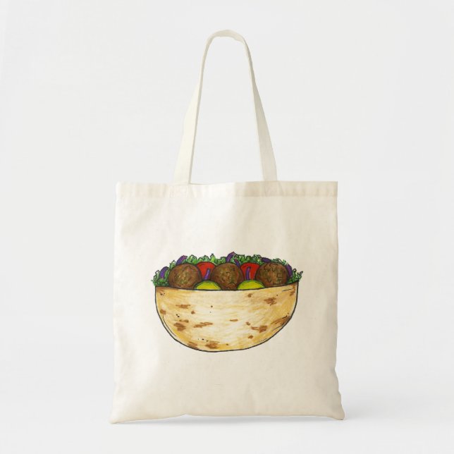 Pita Falafel Sandwich Mediterranean Food Tote Tygkasse (Framsidan)