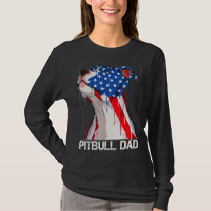 Pitbull 4:e juli Manar Pitbull Pappa American Fla T Shirt