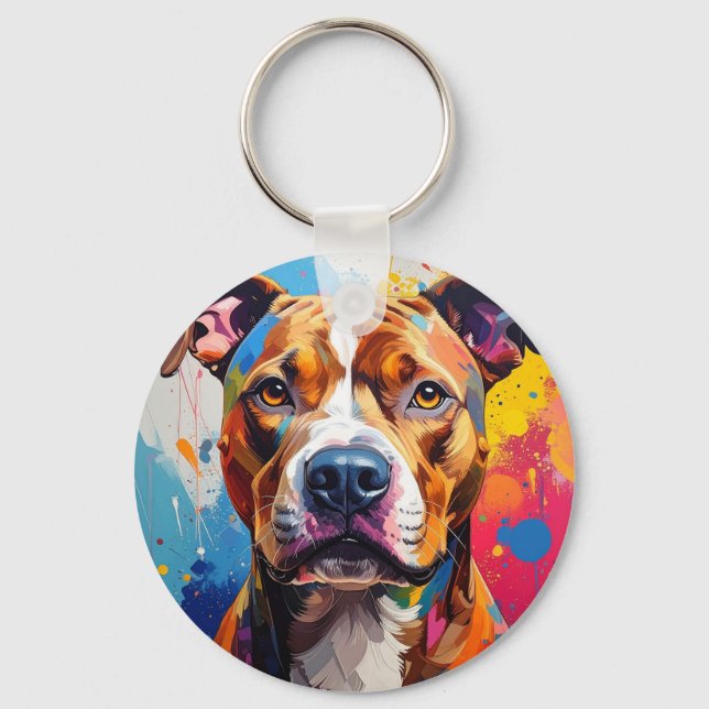 pitbull abstrakt nyckelring (Framsida)