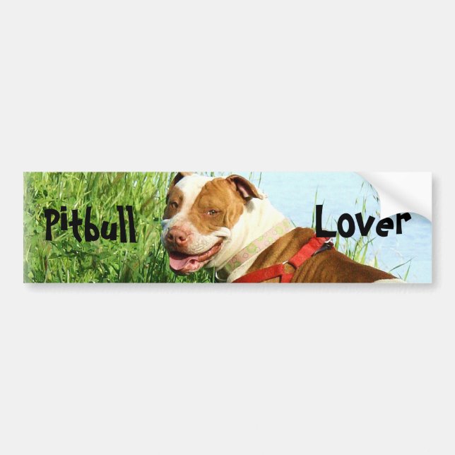 Pitbull älskarebildekal bildekal (Framsidan)