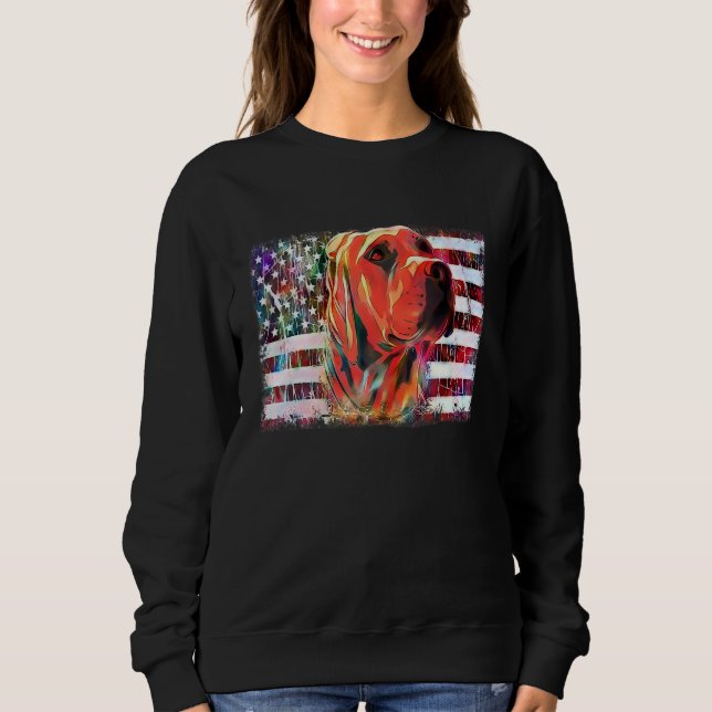 Pitbull American Flag Dog Mom Dad Patriotic  Terri T Shirt (Framsida)