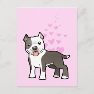 Pitbull / American Staffordshire Terrier Kärlek Vykort
