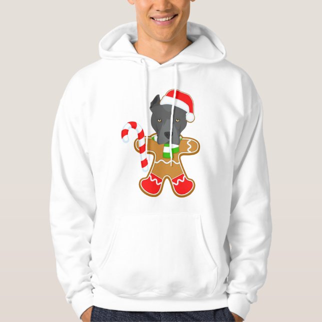 pitbull amerikan christmas hoodie (Framsida)
