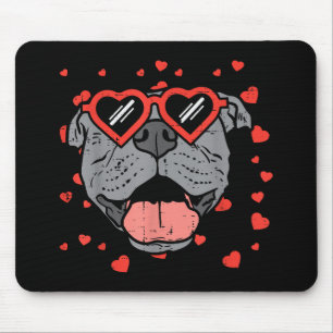 Pitbull Ansikte Heart Glasses Valentines day Pet H Musmatta