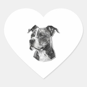 Pitbull ansikte hjärtformat klistermärke