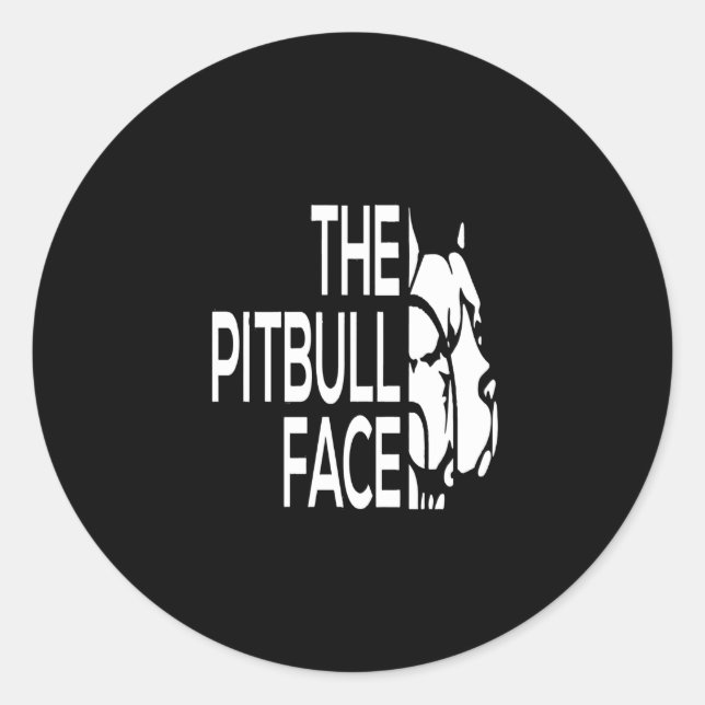 Pitbull Ansikte Runt Klistermärke (Framsida)