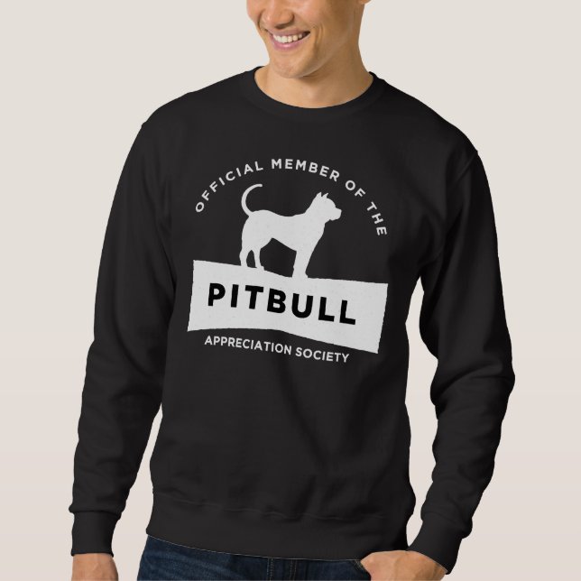 Pitbull Appreciation Society Wht Lång Ärmad Tröja (Framsida)