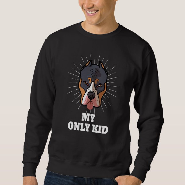 Pitbull är min enda Kid Pittie Pitbull Mamma Lång Ärmad Tröja (Framsida)