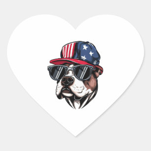 Pitbull art hjärtformat klistermärke