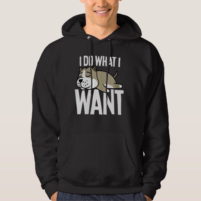 Pitbull att jag gör vad jag vill. hoodie (Framsida)