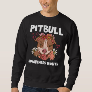 Pitbull Awareness Month Pitbull Kärlek Hund älskar Lång Ärmad Tröja