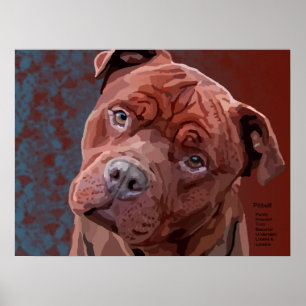 Pitbull "Benz" av staket för den Fido affischen Poster