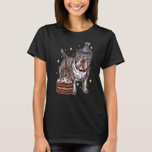 Pitbull Birthday Hundar och Pets Party cake T Shirt