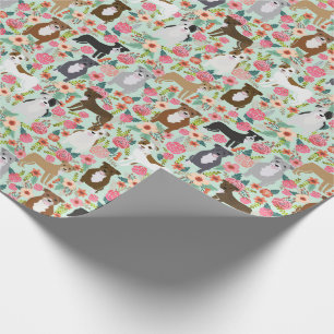 Pitbull Blommigt Gift Wrap Presentpapper