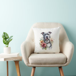 Pitbull-Blommigt Kudde