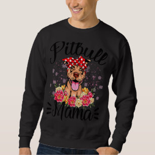 Pitbull Blommigts Cute Hund Mors dag 1 Lång Ärmad Tröja