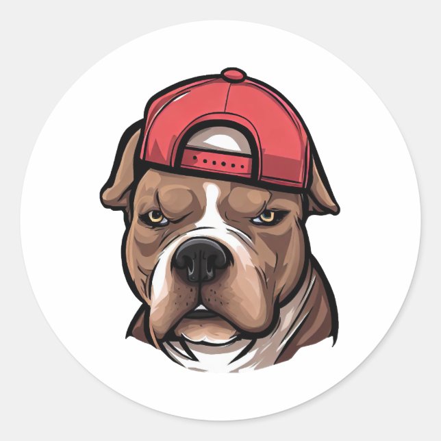 Pitbull Bloods Runt Klistermärke (Framsida)