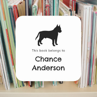 Pitbull-bokmärke Fyrkantigt Klistermärke