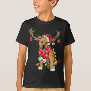 Pitbull boxer mix Gorgous Reindeer jul Ligh T Shirt