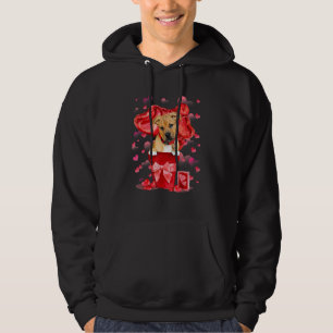 Pitbull Boxerblandning i röd kruka Glad Alla Hjärt Hoodie