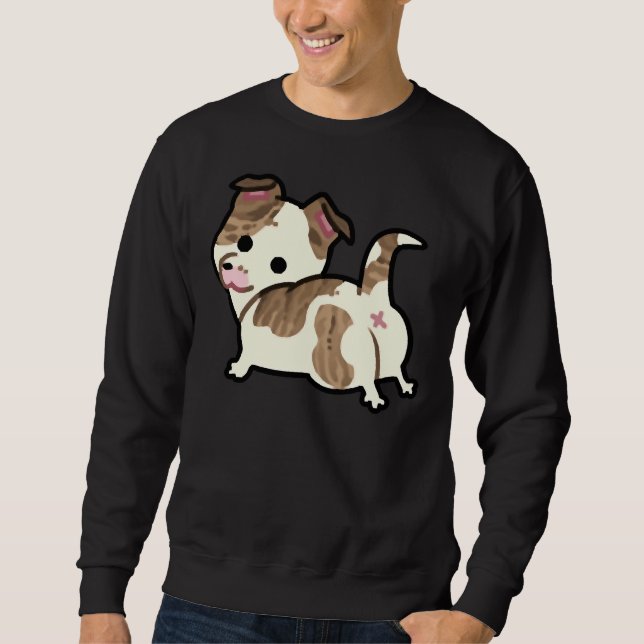 Pitbull Brindle Lång Ärmad Tröja (Framsida)