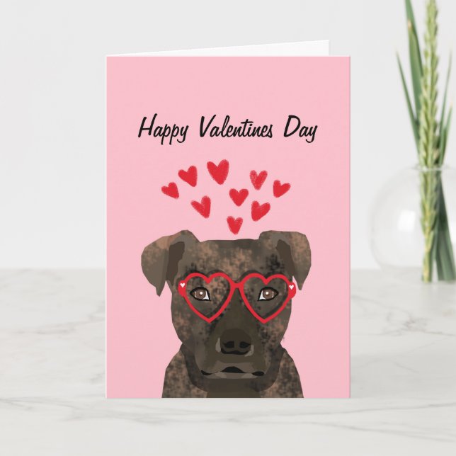 Pitbull Brindle Valentines Kärlek-kort Helgkort (Framsida)