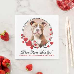Pitbull Bröllop Napkins med Hundar foto Pappersservett