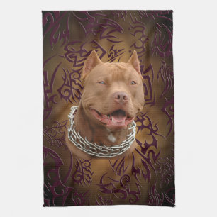 Pitbull brunsttatuering kökshandduk