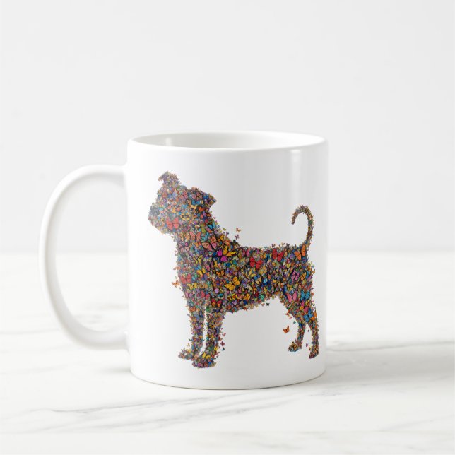 Pitbull Butterfly Silhouette Art | Bully Dog Lover Kaffemugg (Vänster)