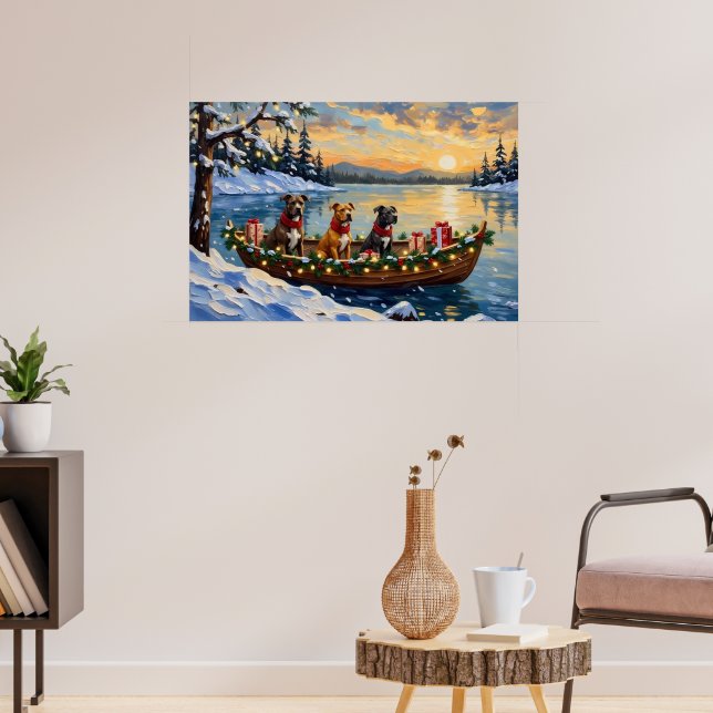 Pitbull Christmas Boat Holiday Poster (Vardagsrum 3)