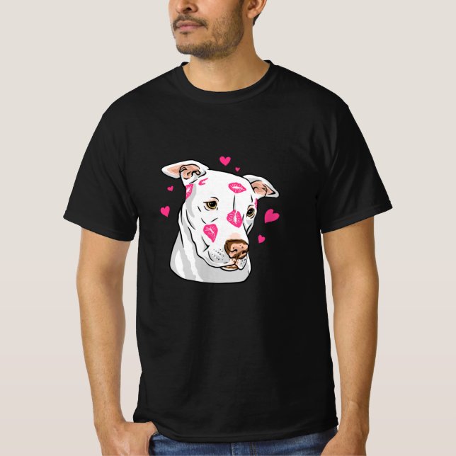 Pitbull Cute Kärlek Heart T Shirt (Framsida)