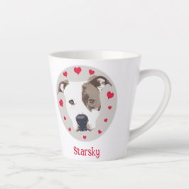 Pitbull Cute Red Hearts Pet Kärlek Illustration