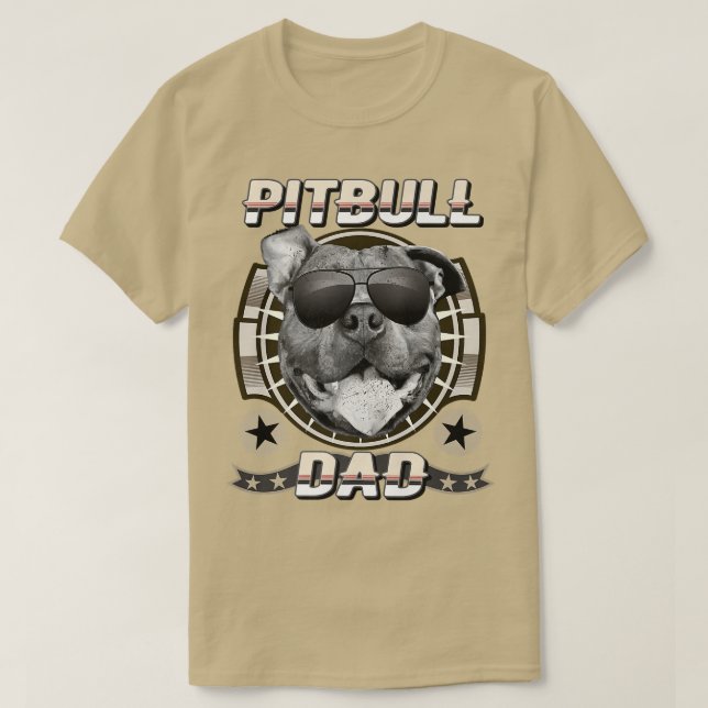 Pitbull Dad Proud Pit Bull Dog Father Retro Cool D T Shirt (Design framsida)