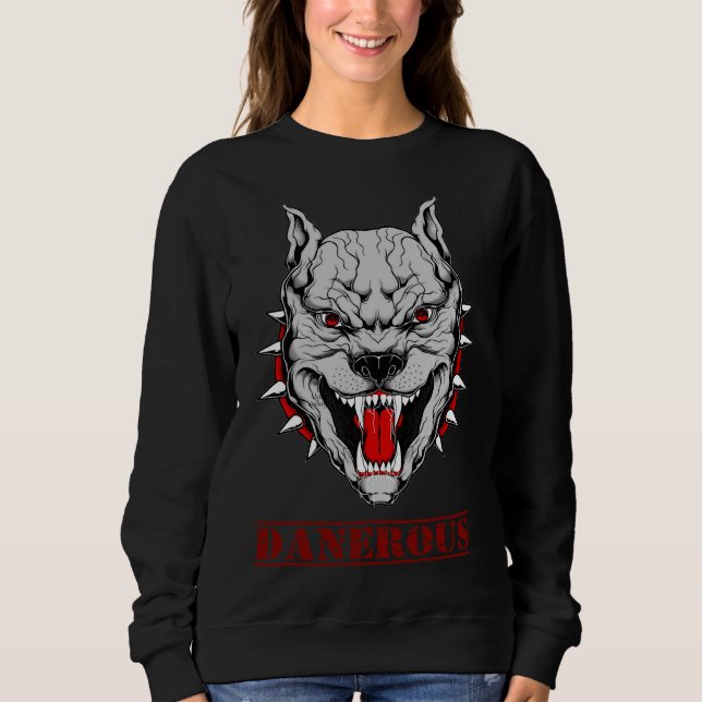 Pitbull Dangerous and Fierce Hund Don Approach T Shirt (Framsida)