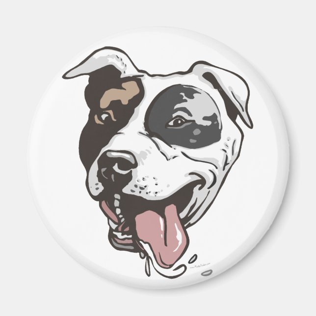 Pitbull-design av Mudge Studios Magnet (Framsidan)