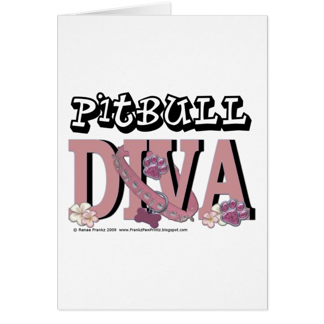 Pitbull DIVA Hälsningskort (Framsidan)