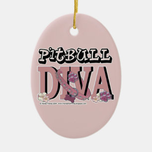 Pitbull DIVA Julgransprydnad Keramik