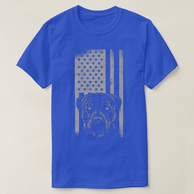 Pitbull Dog American Pit Bull USA Flag Premium T-S T Shirt (Design framsida)