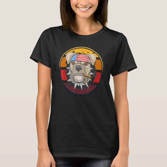 pitbull dog American US punk head T Shirt (Framsida)